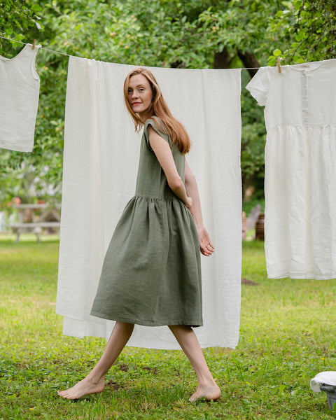 Smock Dress Cecilia Stone Green