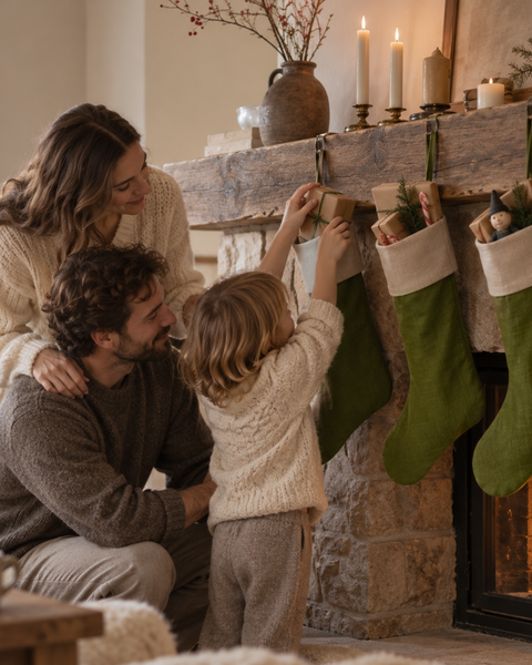 Chaussettes de Noël en lin