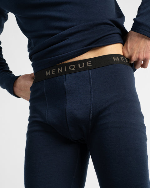 Ensemble thermique 2 pièces pour homme : haut à manches longues et bas 250 Bleu Marine