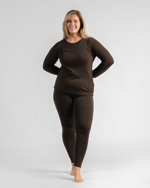 Women's 250 Thermal Long Sleeve Top Chocolate Brown