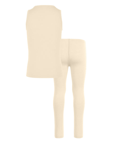 Kids' Merino Tank Top & Bottom 2-Piece Natural