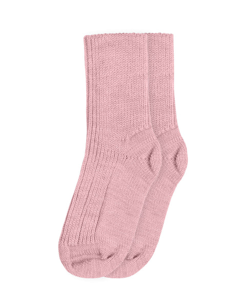 The Menique Kids' Merino Rib Thick Socks in color pink.