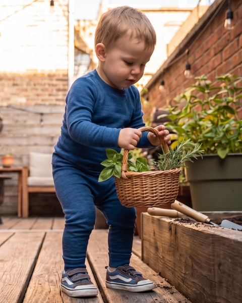 Kids' 160 Long Sleeve & Bottom 2-Piece Denim
