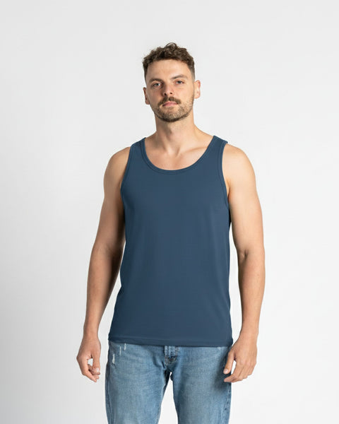 Men's Merino Tank Top Denim