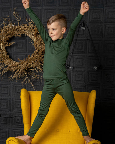 Kids' 160 Merino Pants Dark Green