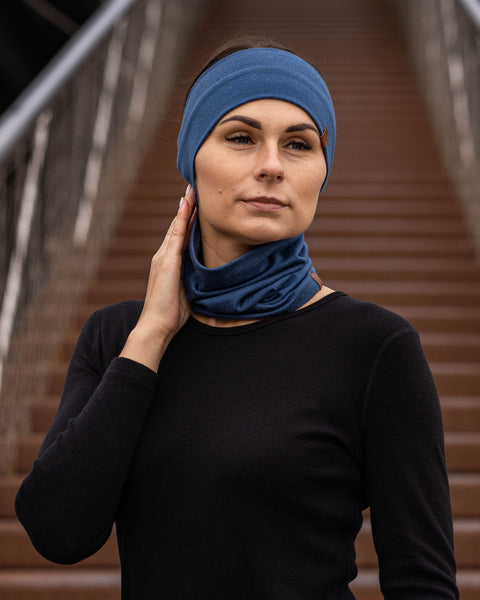 Women's Headband and Gaiter Set Denim