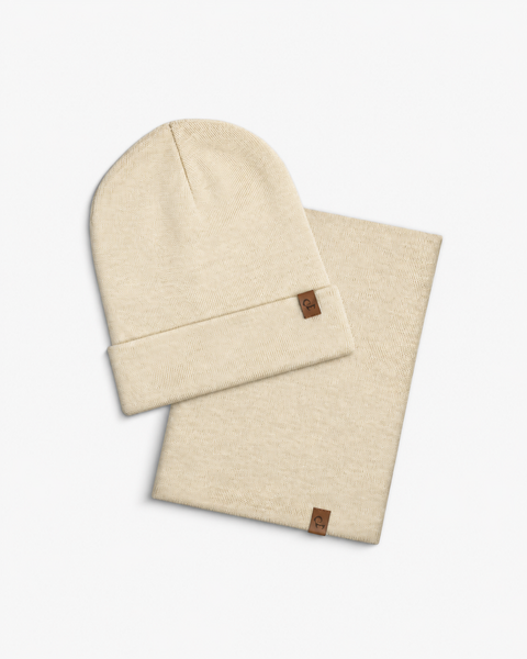 Bonnet tricoté et tour de cou pour homme, ensemble 2 pièces