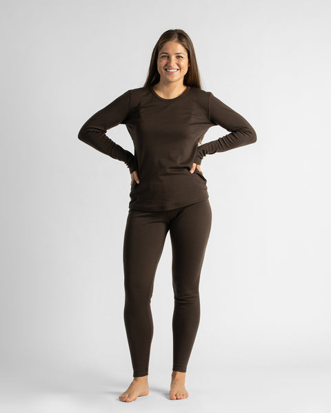 Women's 250 Thermal Long Sleeve Top Chocolate Brown