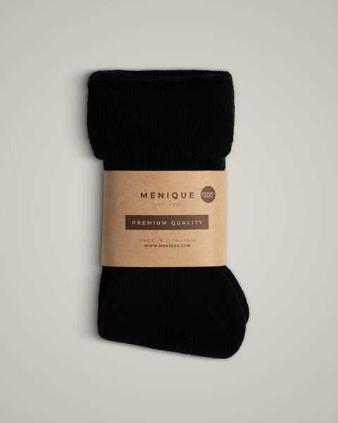 the women's merino sherpa socks black.