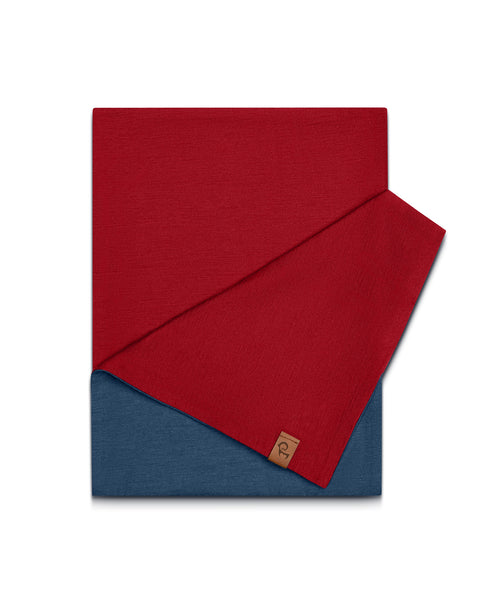 Women's Merino Scarf Denim/Royal Cherry
