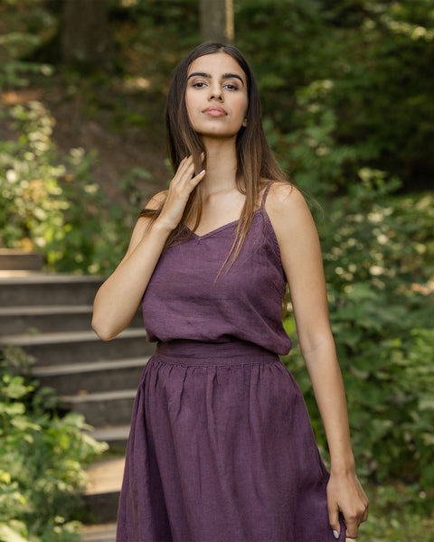 Linen Slip Top Kim Shadow Purple