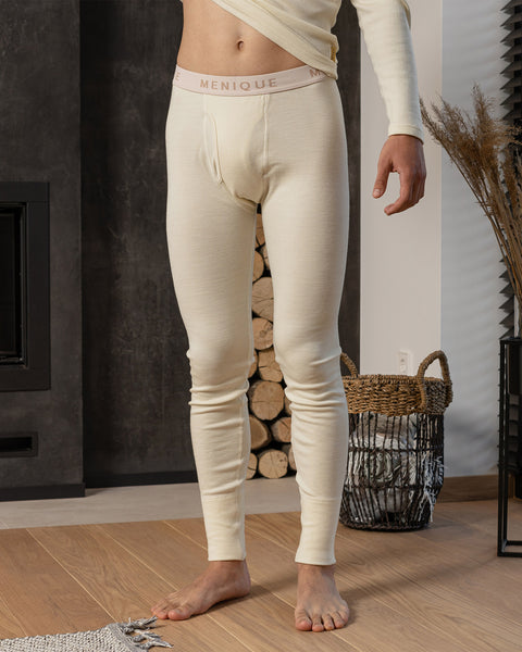 Men's Merino 250 Set of Long Sleeve & Bottom Rub Natural