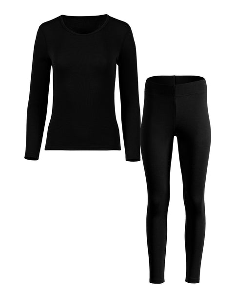 Women&#39;s 250 Long Sleeve &amp; Leggings 2-Piece Black Front