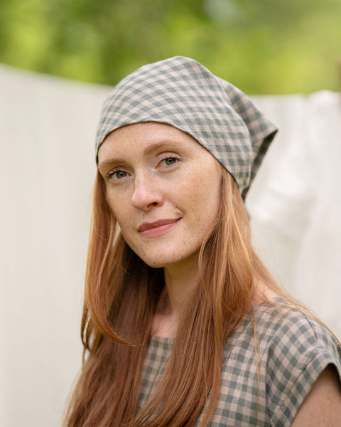 Lienen Bandana in Green Gingham