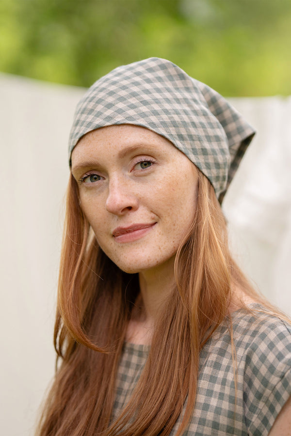Lienen Bandana in Green Gingham