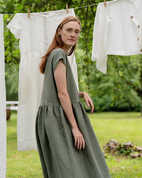 Smock Dress Cecilia Stone Green
