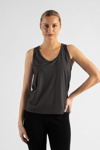 Women's Merino Sport Sleeveless Top - XS / Charcoal