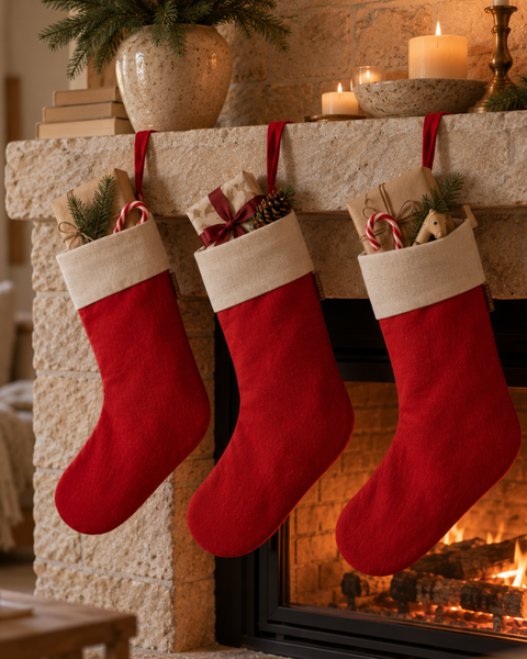 Chaussettes de Noël en lin