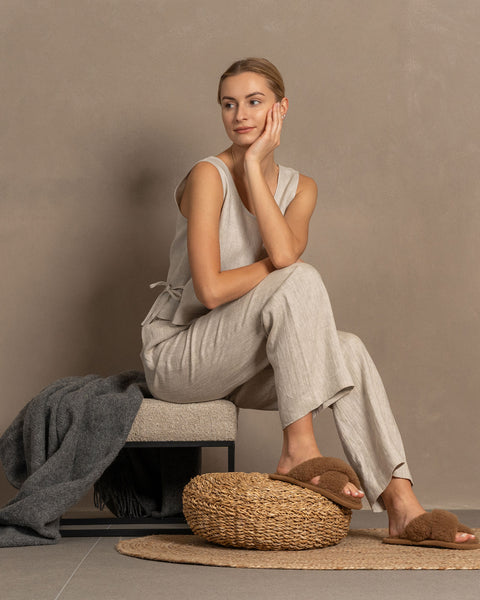 Women&#39;s Cross Fluffy Slippers