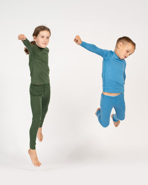 Kids&#39; 160 Long Sleeve &amp; Bottom 2-Piece Light Blue