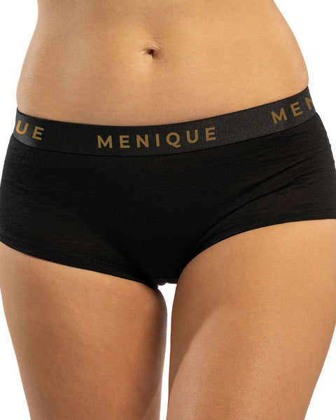 The menique women&#39;s underwear boxer shorts in color black. 