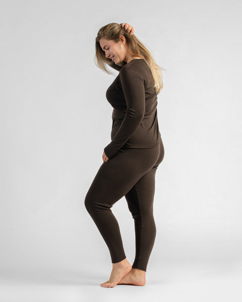 Legging 250 pour femme Marron chocolat