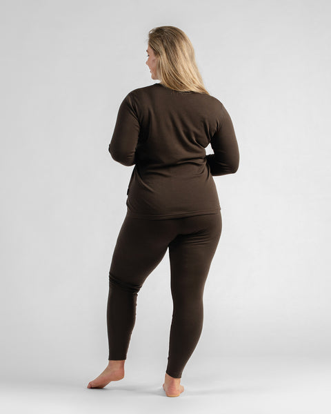 Legging 250 pour femme Marron chocolat