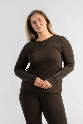 Haut thermique à manches longues 250 pour femme Marron chocolat - XS / Marron chocolat