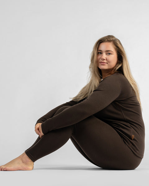 Legging 250 pour femme Marron chocolat