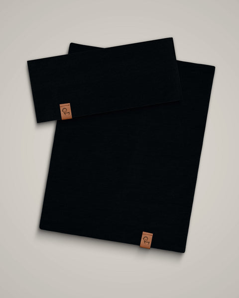 Packshot of merino wool gaiter and headband set