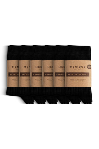 Kids' Merino Rib Crew Socks 6-Pack - 6-24 M / Black