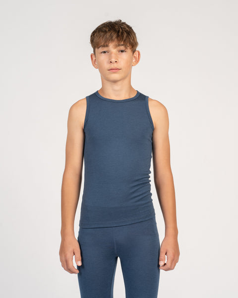 Kids&#39; Merino Tank Top &amp; Bottom 2-Piece Denim