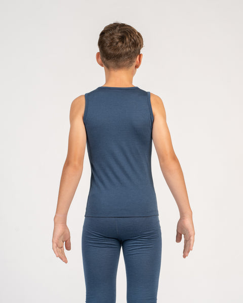 Kids&#39; Merino Tank Top &amp; Bottom 2-Piece Denim