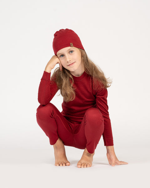 Kids&#39; 160 Long Sleeve &amp; Bottom 2-Piece Royal Cherry