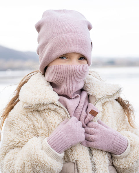 Kids Knitted Beanie, Dickie &amp; Gloves 3-Piece Set