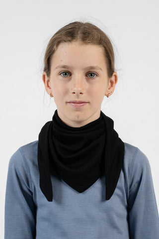 Kids' Merino Bandana Scarf & Neck Warmer - One Size / Black