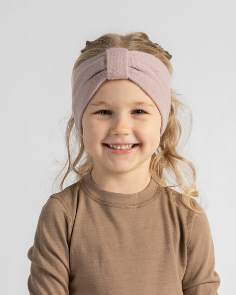 Bandeau tricoté pour enfants avec ruban en mélange cachemire