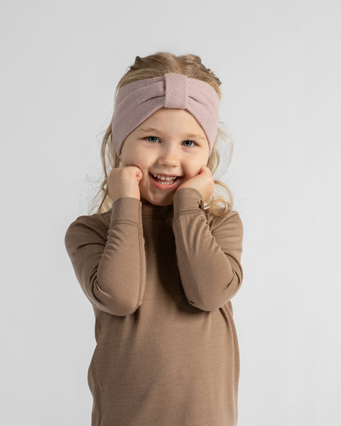 Bandeau tricoté pour enfants avec ruban en mélange cachemire
