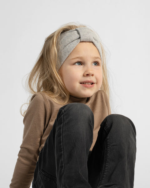 Bandeau tricoté pour enfants avec ruban en mélange cachemire