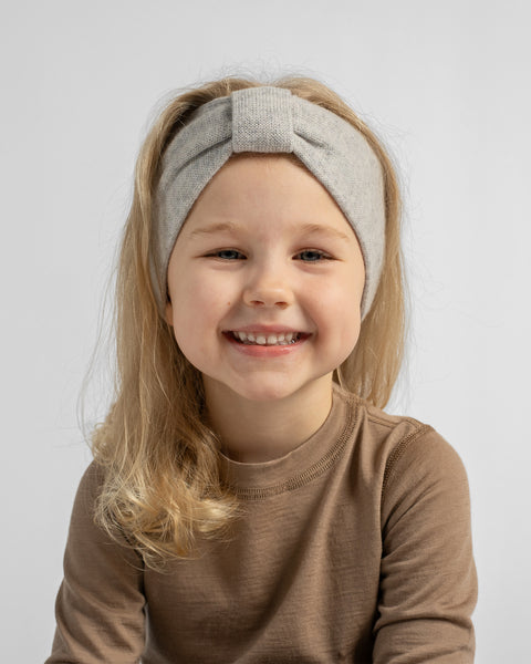 Bandeau tricoté pour enfants avec ruban en mélange cachemire