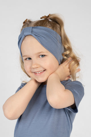 Bandeau doux en ruban de mérinos pour enfants - Taille unique / Bleu poudré