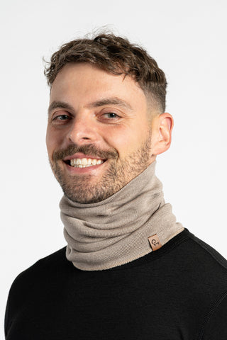 Knit Merino Liner Neck Gaiter for Men - One size / Creamy Beige