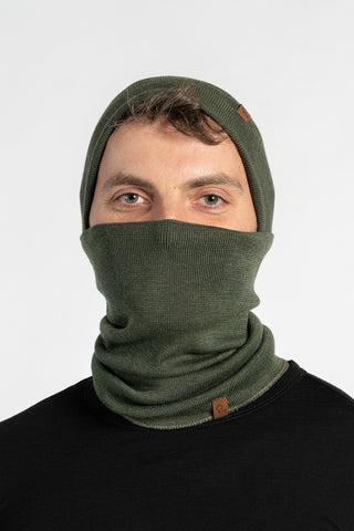 Men's Merino Liner Gaiter & Beanie 2-Piece - One Size / Dark Green