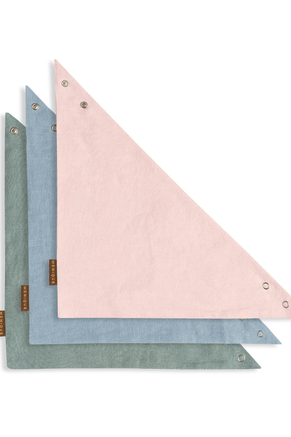 Linen Baby Bandana Bib 3-Pack