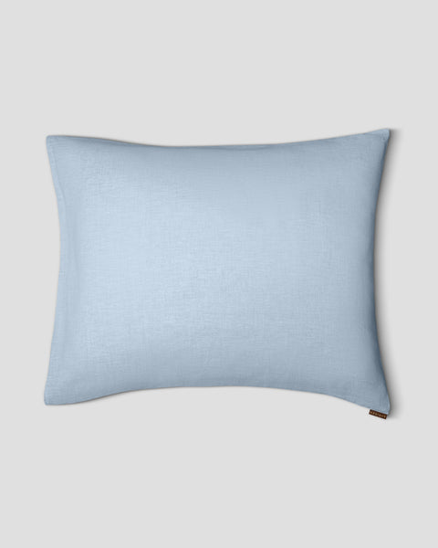 Linen pillowcase in cloudy blue color