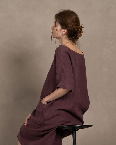 Linen Tunic Ivy Shadow Purple