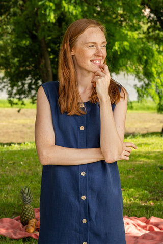 Button Down Dress Faith - XS / Storm Blue