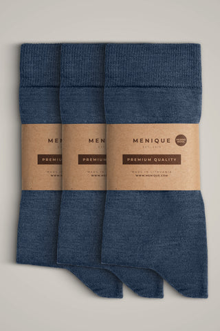 Men’s Merino Crew Socks 3-Pack - One Size / Denim
