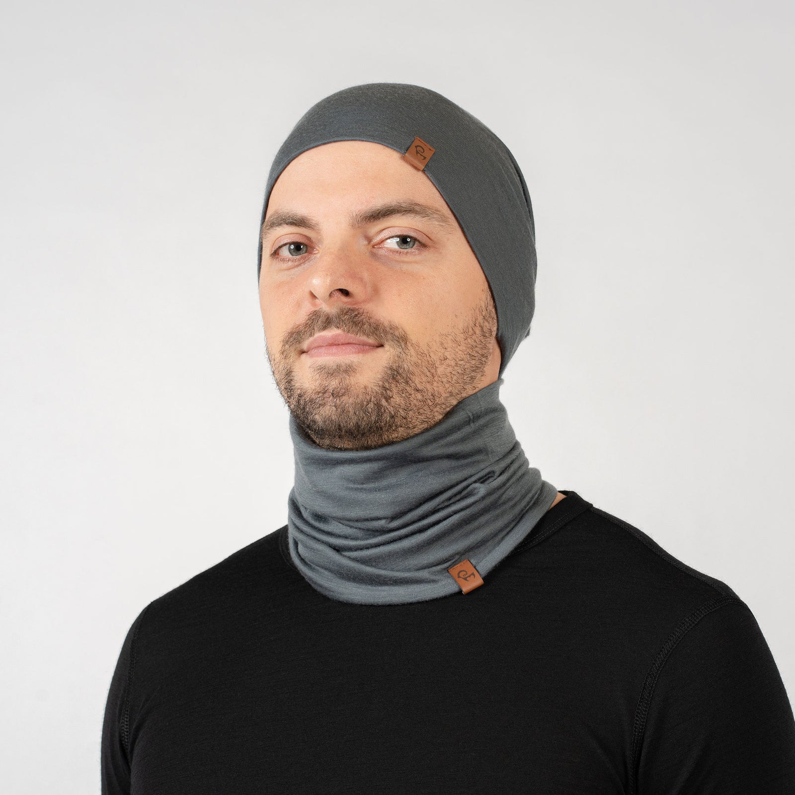 Men's Merino Beanie & Gaiter 2-Piece Perfect Grey