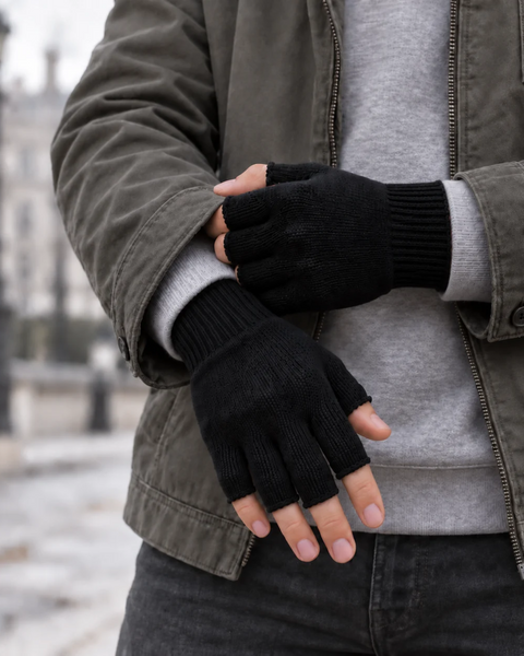 Men's Merino Warm Fingerless Gloves